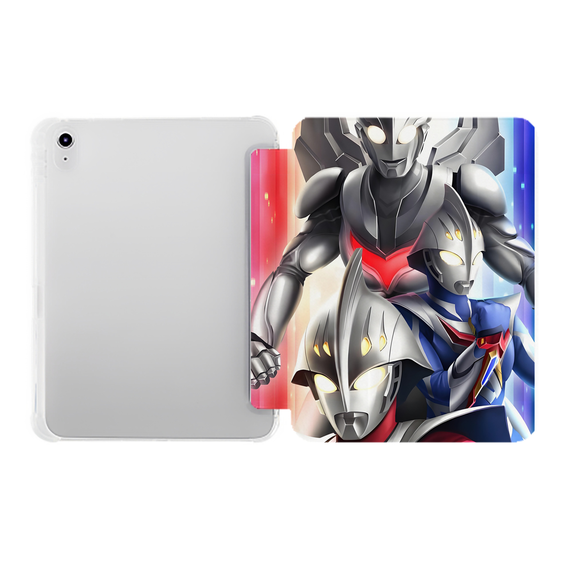 （画像用） ウルトラマン Ultraman IPad ケース ペン収納付き 三つ折りスタンド PUレザー×シリコン 対応機種9.5/10.5/10.9インチ
